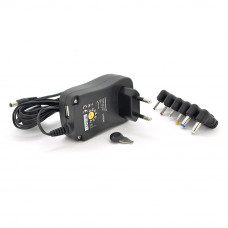 Універсальний БП Input 100V-240V 50-60Mhz, Output :3V-12V-2.1A 30W, 6 Г-подібних роз'ємів 2.35*0.75/ 3.0*1.1/3.5*1.35/4.0*1.7 /5.5