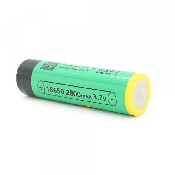 Акумулятор 18650 Li-Ion LiitoKala LT28A, 2800mAh , 35A, 3.7V (2.5-4.2V), 18.3*65.05mm, LowTemp-40-60℃, Black/Green
