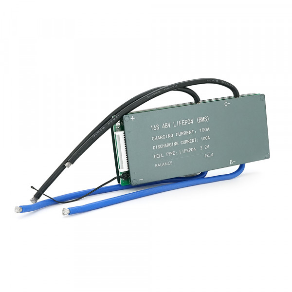 BMS плата Leiba LiFePo4 48V 16S 100A, алюмінієвий радіатор