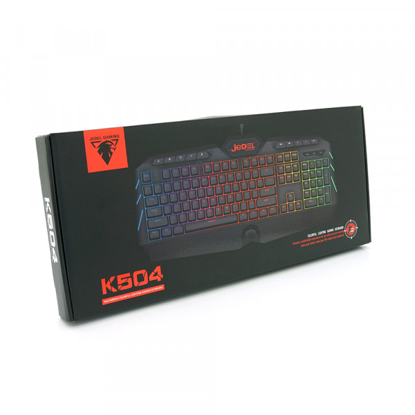 Клавиатура с подсветкой USB JEDEL K504, длина кабеля 170см, (Eng/Укр/Рус), (483х188х35 мм) Black, 104к, Q20