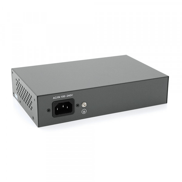 Комутатор POE SICSO 48V з 4 портами POE 100Мбіт + 2порт Ethernet (UP-Link) 100Мбіт, з посил. сигн. до 250м, корпус-метал, Silver, БП вбудований, Q30