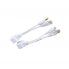 POE інжектор пасивний (пара) 802.3at (30Вт) з портами Ethernet 10/100Mbps, white, OEM Q50