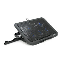 Підставка під ноутбук XSTRIKE XS-55, 10-17", 5*70мм 2200±10% RPM, корпус пластик+алюміній, 2xUSB 2.0, 356x259x28mm, RGB, Box Q20
