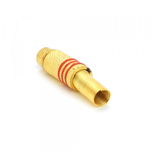 Роз'єм RCA з пружиною (під болт) латунь, 100шт в упаковці, ціна за штуку, Red