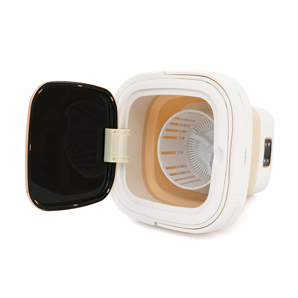Пральна машина H576 MINI B, складана, 9л, 12В, 25Вт, 1.2кг, LED-індикатор, електронне керування, 29,5*29,5(14.5)мм, пластик, бежевий