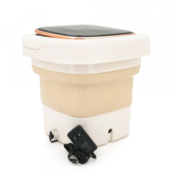 Пральна машина H576 MINI B, складана, 9л, 12В, 25Вт, 1.2кг, LED-індикатор, електронне керування, 29,5*29,5(14.5)мм, пластик, бежевий