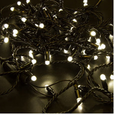 Гірлянда 200LED (Діод) White Hot, 20 метрів, вилка, що підлягає, чорна ізоляція