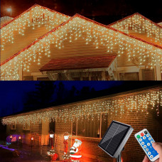 Гірлянда 100LED (Діод) Blue, 10 метрів, 2 режима, вулична із сонячною панеллю