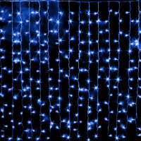 Гірлянда 72LED Штора Blue, мідний провід, 4 x 0,3 метра, прозора ізоляція, BOX