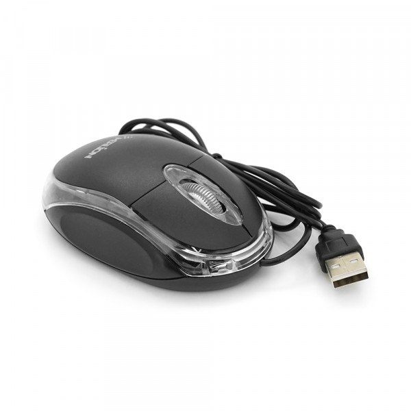 Миша USB Merlion MS-Zero, довжина кабелю 115см, 2 кнопки + scroll, (98х60х36 мм), Black, Q200