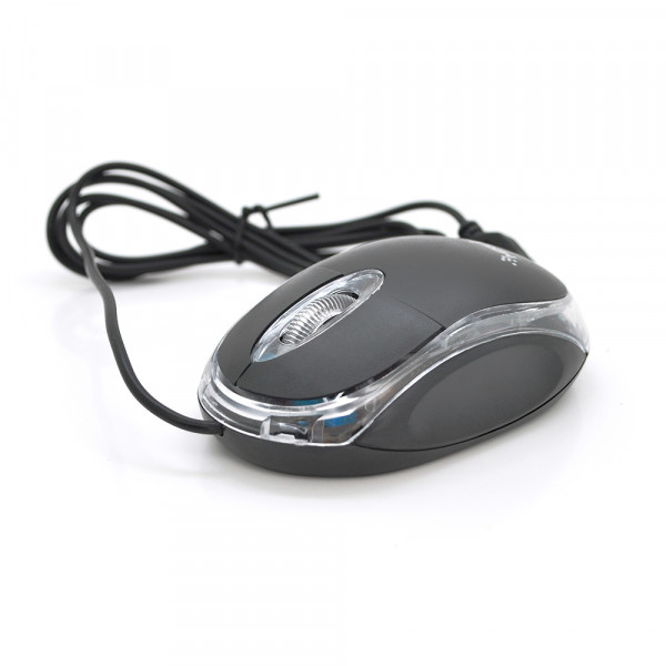 Миша USB Merlion MS-Zero, довжина кабелю 115см, 2 кнопки + scroll, (98х60х36 мм), Black, Q200