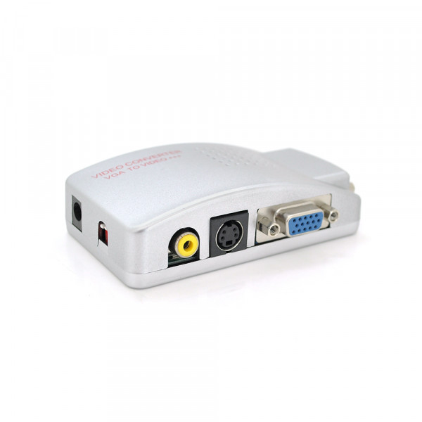 Конвертер VGA (IN) на VGA (OUT), S-Video TV (OUT), RCA (OUT), Box