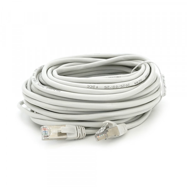 Патч-корд литий MERLION, FTP, RJ45, Cat.5e, 15m, сірий, CU, Q200