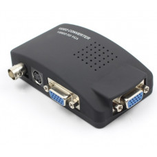 Конвертер VGA to BNC, IN-BNC (тато) на OUT-VGA(мама), Black, Пакет Q25