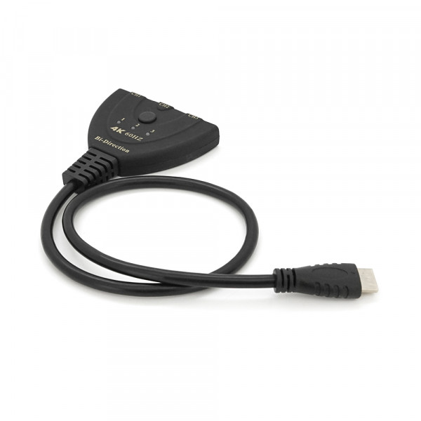 Розгалужувач HDMI 1=>3 порти, 4К, кабель 30см, Box