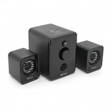 Колонки Kisonli U-3000BT, 5W+2x3W, USB/TF/BT/FM/AUX, с сабвуфером, DC: 5V, Black, BOX, Q40