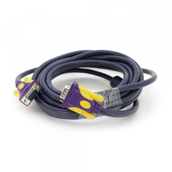 Кабель Merlion VGA 3 + 4 with shielding, 5m, male to male (тато-тато), 2 фериту, purple, Пакет Q100