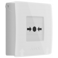 Бездротова настінна кнопка для активації пожежної тривоги Ajax ManualCallPoint White