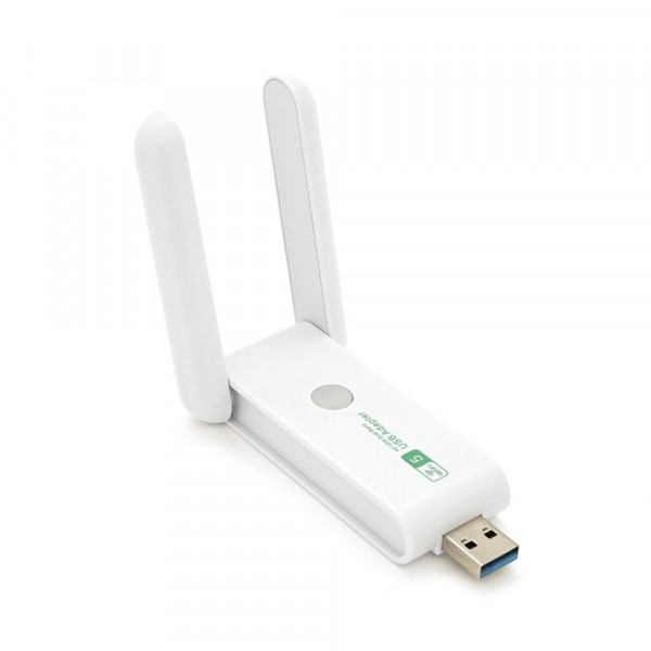Бездротовий мережевий адаптер Wi-Fi-USB3.0 Merlion LV-UAC15,RTL8812BU, з 2-ма антенами 10см,802.11bgn, 1200MB,2.4 GHz,Blister