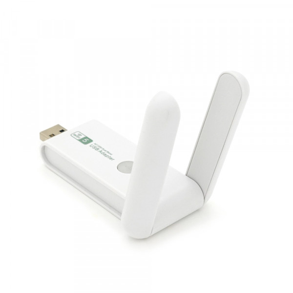Бездротовий мережевий адаптер Wi-Fi-USB3.0 Merlion LV-UAC15,RTL8812BU, з 2-ма антенами 10см,802.11bgn, 1200MB,2.4 GHz,Blister