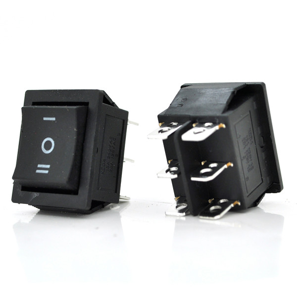 Перемикач  ON-OFF KCD1-106, 250VAC / 15A, 6 контактів, Black, Q50 ( 246*170*41 ) 0,63 кг