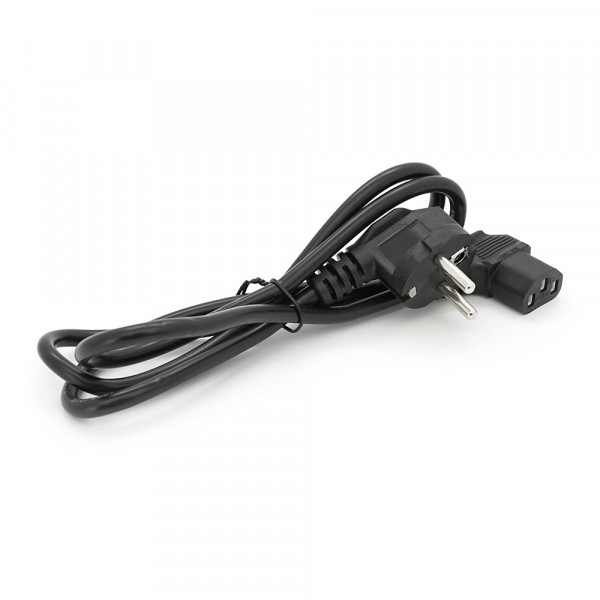 Кабель живлення Schuko кутовий PC-186A CEE7 / 7-C13, 1.2M, 0.75mm, євровилках під 90 градусів, OEM Q24/300