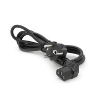 Кабель живлення Schuko кутовий PC-186A CEE7 /7-C13, 1.5M, 0.75mm, євровилках під 90 градусів, OEM Q25 / 250