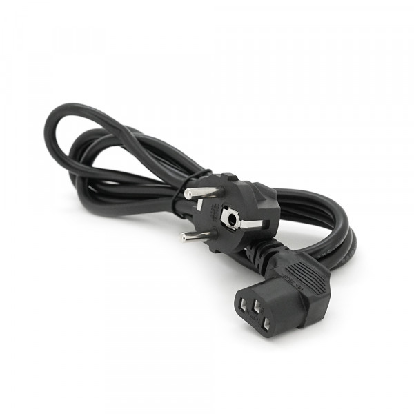 Кабель живлення Schuko кутовий PC-186A CEE7 /7-C13, 1.5M, 0.75mm, євровилках під 90 градусів, OEM Q25 / 250