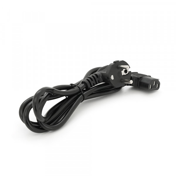 Кабель живлення Schuko кутовий PC-186A CEE7 /7-C13, 1.5M, 0.75mm, євровилках під 90 градусів, OEM Q25 / 250