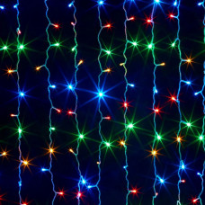 Гірлянда 560LED (Водоспад) Red / Green / Blue / Yellow, 8 режимів, 3 * 3метра, прозора ізоляція, BOX