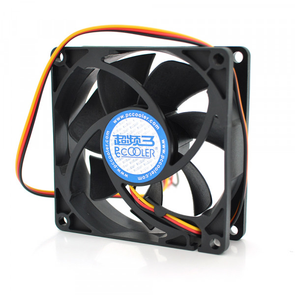 Кулер корпусний Pccooler F82, 80x80x25mm, 12V/0.07A, RPM 1400±10%, 3-pin + MOLEX, Black, Box