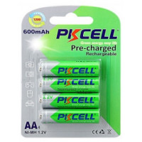 Акумулятор PKCELL 1.2V AA 600mAh NiMH Already Charged, 4 штуки у блістері ціна за блістер, Q12