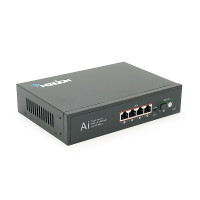 POE комутатор Merlion 4 POE 10/100 + 1Single Fiber Tx1310nm 20km + вбудований блок живлення 52V 1.38A