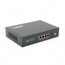 POE комутатор Merlion 4 POE 10/100 + 1Single Fiber Tx1310nm 20km + вбудований блок живлення 52V 1.38A