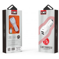 Набір 2 в 1 АЗУ With Iphone Cable DC12-24V MY-112, 2 x USB, 5V / 12W, Output: 5V / 2.4A, White, Box, Q25