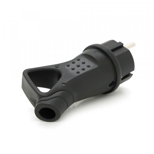 Вилка каучукова з заземленням, 16A 250V 602227, Black