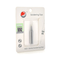 Жало для паяльника BAKKU BK-900M-T-S, silver, 4*6,3mm, мідь, гальванічне покриття, висока теплопровідність, швидке нагрівання, широкий конус гнутий
