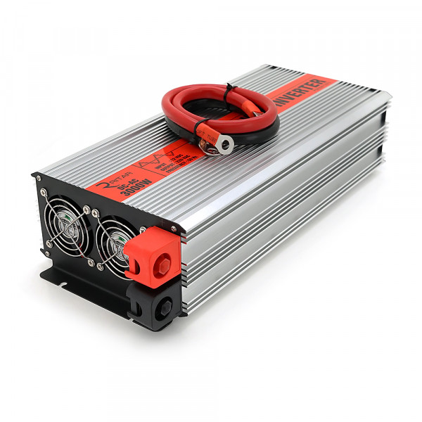 Інвертор напруги RITAR RSX-3000, 12V/220V, 3000W з апроксимувати синусоїдою, 2xShuko, 1xUSB, клемні дроти, BOX, Q4