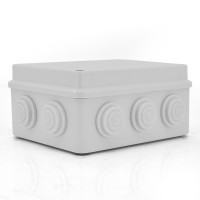 Коробка розподільна зовнішня YOSO 150x110x70 IP65 колір білий, 10 отворів, соски в комплекті, BOX, Q100