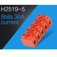 Клемний блок H2519-5P 36A/660V, матеріал мідь, переріз дроту 0.5-6мм2