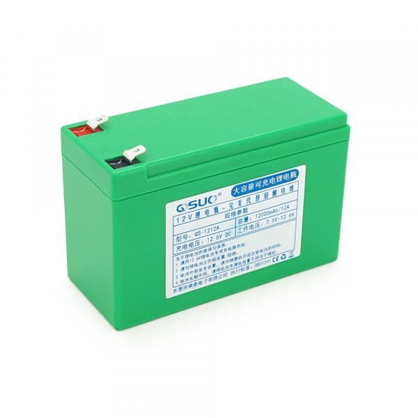 Акумуляторна батарея літієва QiSuo 12V 12A з елементами Li-ion 18650 (150X64,5X97,7) + зарядний пристрій 12,6V / 1A + крокодили