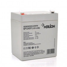 Акумуляторна батарея MERLION AGM GP1245F1, 12V 4.5Ah ( 90 х 70 х 100 (105) ), 1.4 kg, Grey, Q10