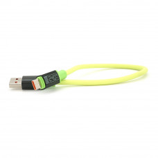 Кабель USB to Type-C (male to male), Підтримка SCP, QC3.0, PD до 240Вт, 480Mbps, довжина 0,3м, обплетення, LED, Green, Box