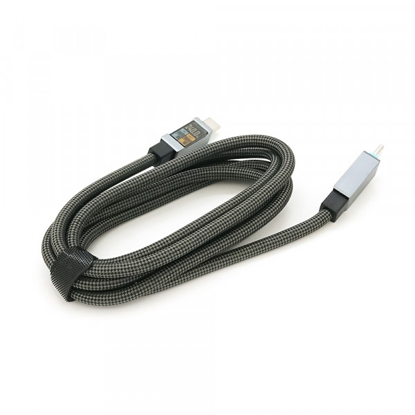 Кабель Type-C to Type-C (male to male), струм 5А, Підтримка SCP, QC3.0, PD до 240Вт, довжина 1.5м, оплетка, Black, Box