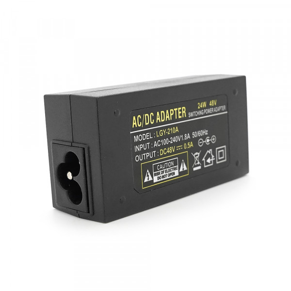 POE інжектор 48V 0.5A (24Вт) з портами Ethernet 10/100Мбіт/с, без кабелю живлення