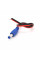 Роз'єм живлення DC-M (D 5,5x2,1мм) => кабель довжиною 25см black-red, Blue Plug OEM Q100