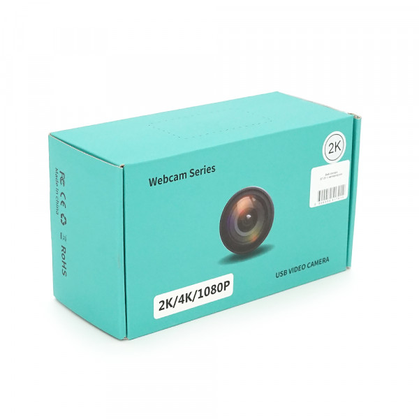 Вебкамера з мікрофоном Q7, 2K 30fps, з автофокусом, пласт. корпус, Black, BOX