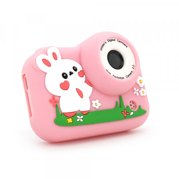 Дитячий фотоапарат M03 Рожевий Кролик, 2 камери, екран IPS 2-дюйми, Type-C, Pink, BOX