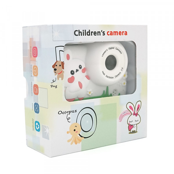 Дитячий фотоапарат M03 Білий Кролик, 2 камери, екран IPS 2-дюйми, Type-C, White, BOX