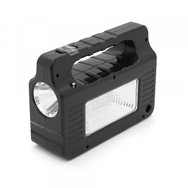 Переносний ліхтар EP-0138 + Solar, Функції: PowerBank, FM радіо, USB/TF, Bluetooth, АКБ 3,7V/3600mAh, 3 виносні лампочки 3W, 183х64х135мм, Box